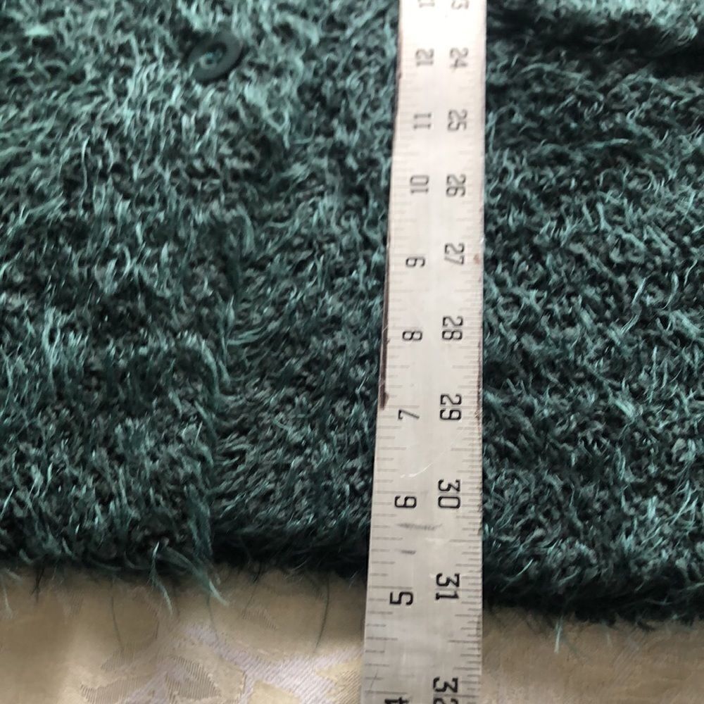 Skies are Blue Sz 0X Pit to Pit 24 1/2" Teal Green Blue Eyelash Cardigan Used - Picture 8 of 15